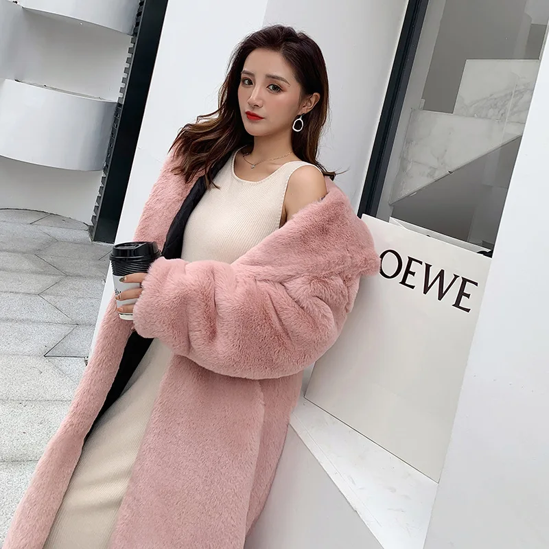 Winter Long Fur Coat Women Faux Fur Hooded Coat Soft Luxury Brand Loose Fur Jackets Warm Thick Outerwear Mujer Trendy New