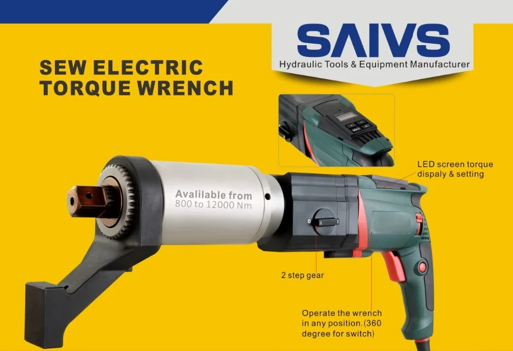 Chave de torque elétrica sem escova angular 12000nm, grau industrial diy com alça angular confortável para parafusos especiais