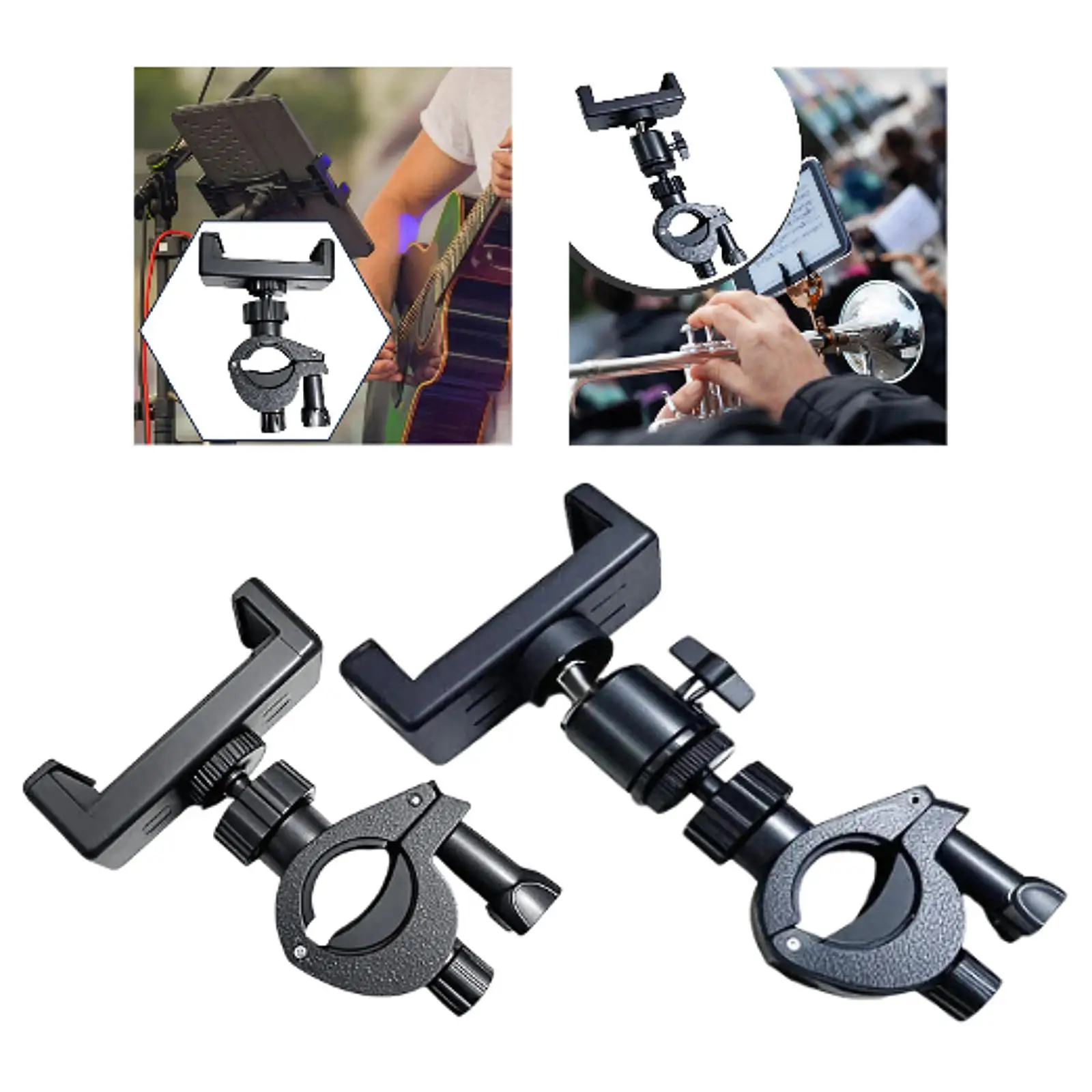 Marching Band Music Lyre Phone Holder Clip Clamp Easily Read Music for Oboe Saxophone Musical Instrument Musicians Take Video
