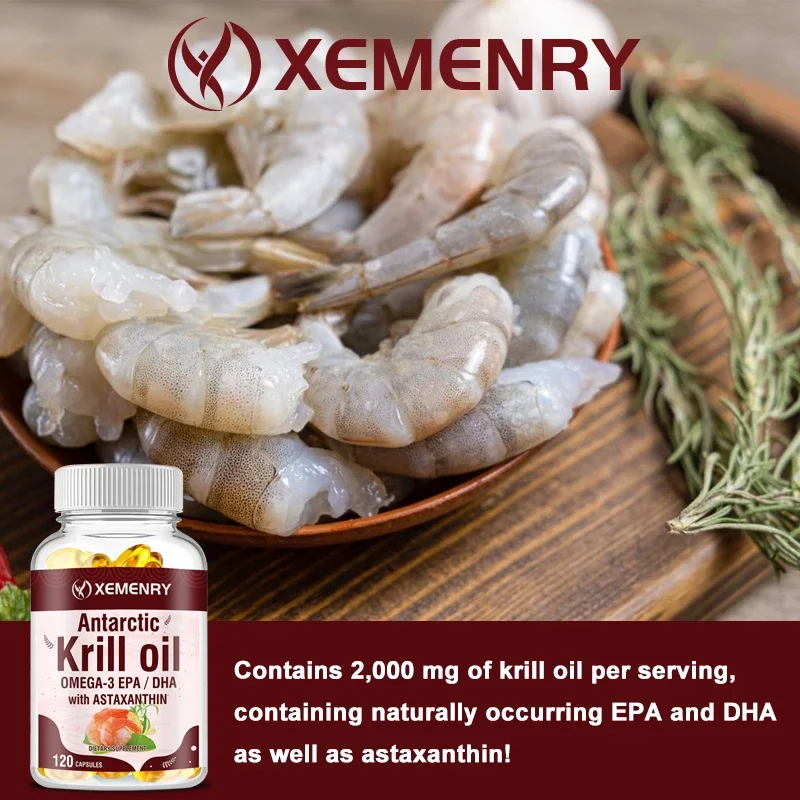 Aceite de Krill - Complejo de fosfolipide Omega-3 y astaxantina rica en extracto natural de EPA y DHA