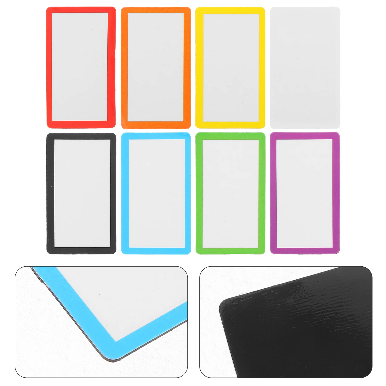 

40Pcs Magnetic Name Tags Reusable Writable Dry Erase Labels Color Borders for Fridge Whiteboard Organization Dry Erase Magnets