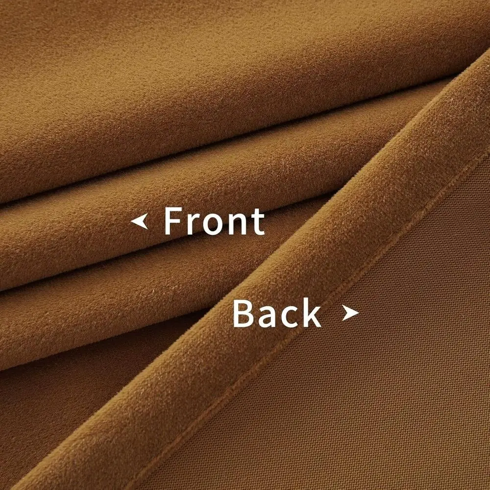 120 ستارة مخملية بنية فاخرة، لوحتين، معزولة حراريًا، تعتيم، ستائر ناعمة لتغميق الغرفة، W52 x L120