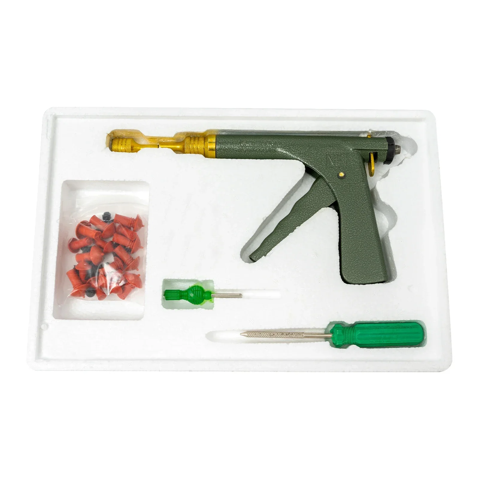 

NEWEST Tire Plug Gun Mushroom Kit Tire Plugger Tubeless Gun Repair Kit with Rubber Plugs Car Auto Tire Repair Kit, in Dark Green