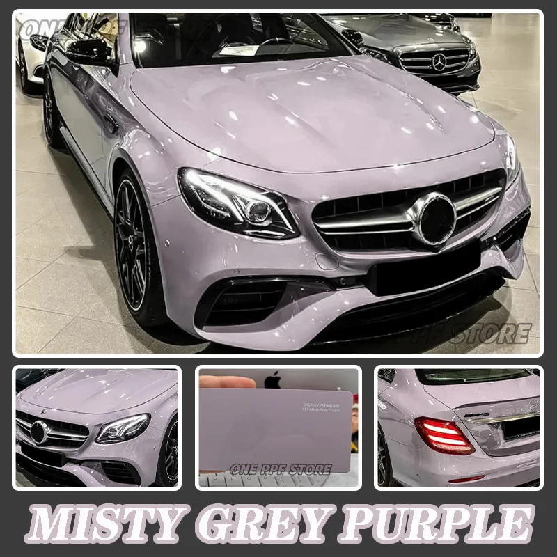 1.52*18m Mist Grey Purple Premium Self-Adhesive PET Liner PVC Color Change Automotive Wrapping Film Vinyl Wrap Gloss Body