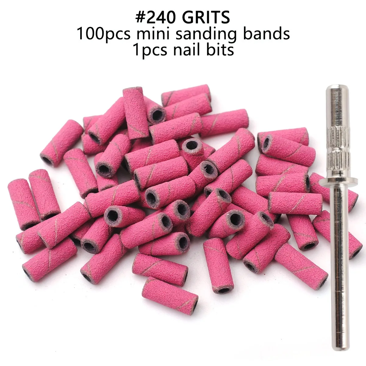 100pcs 3.1mm Mini Sanding Bands Kits Nail Drill Bits Mandrel Sets Electric Manicure Accessories Tool Dead Skin Remover