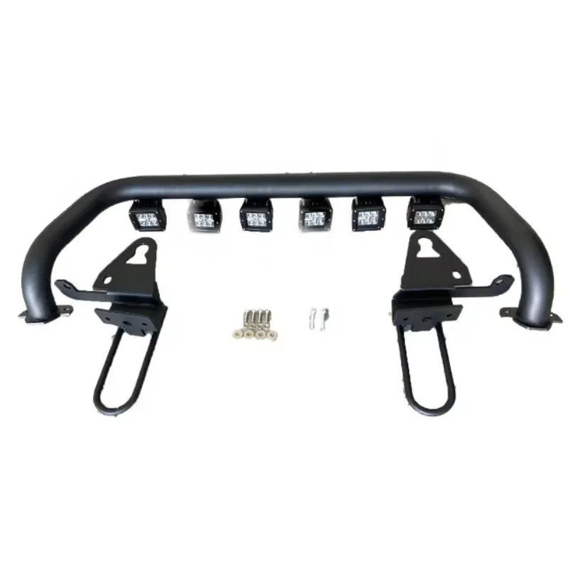 2019+ For For 1500 Auto Pickup Truck Heavy Duty LED Light Tow Hook Steel Black Front Bumper Bull Bar Screw-In New Replacement