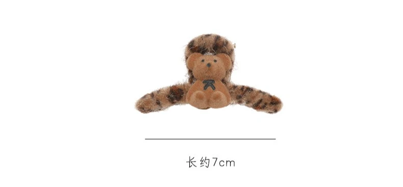 2026 Neue Koreanische Winter Retro Leopardenmuster Haarklammer für Frauen Modische Kunstfell-Plüsch-Bären-Haarspange ohne Haarschädigung für Mädchen – Detail 2