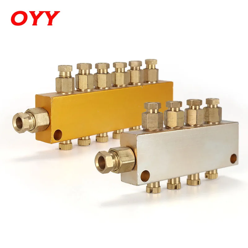 1-12 Way Lubrication Valve Brass Adjustable Lube Distributor Block Oil Separator Automatic Lubricating Oil Pump Accessories