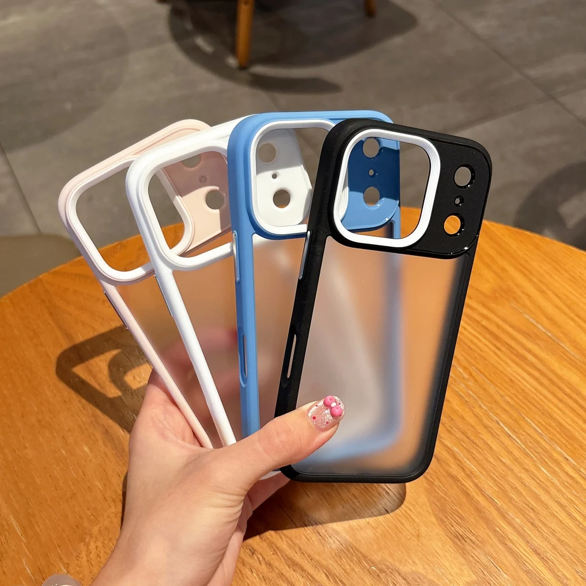 Luxo fosco claro armadura caso à prova de choque para iphone 17 ar 16 15 14 13 12 mini 11 pro max 7 8 plus fosco pára-choques duro pc capa