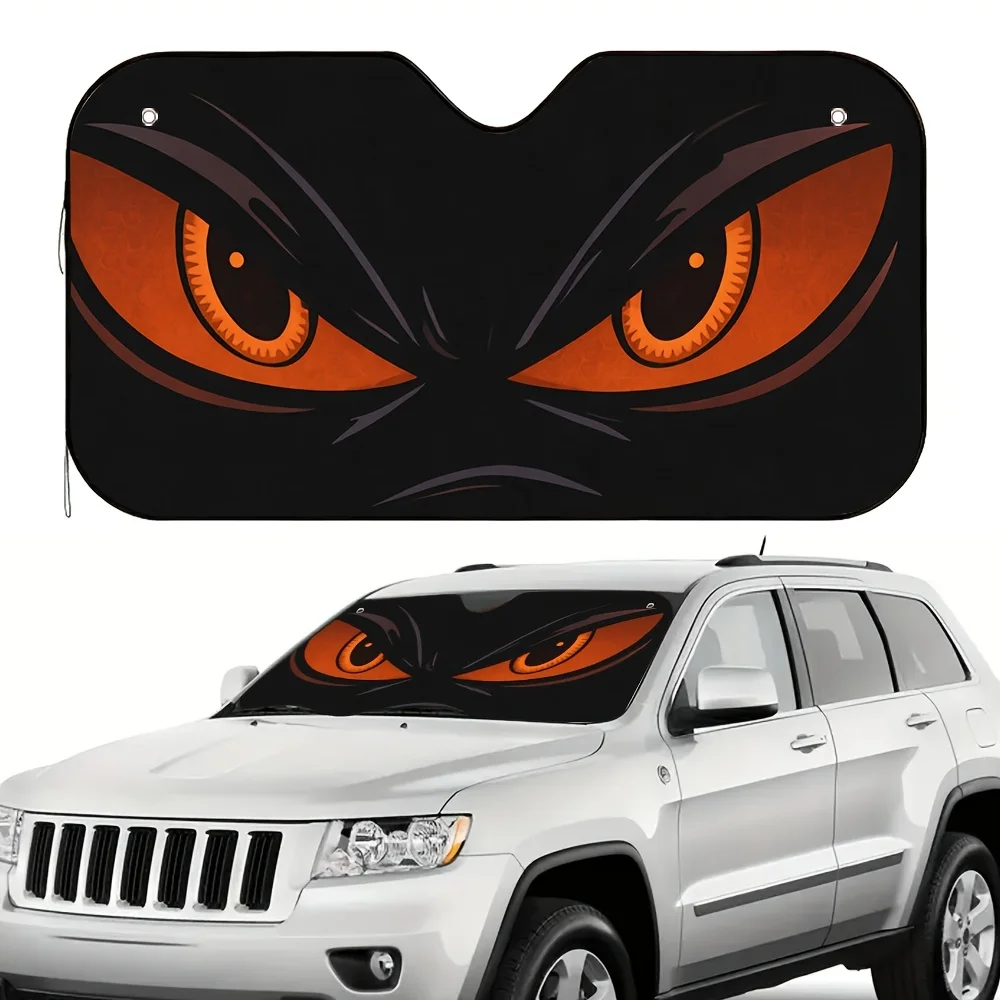 

1 шт. автомобильный солнцезащитный козырек Fiery Eyes Glare — подходит для джипов и всех транспортных средств, всепогодная защита от солнца с красными тонированными линзами, уменьшает глоду