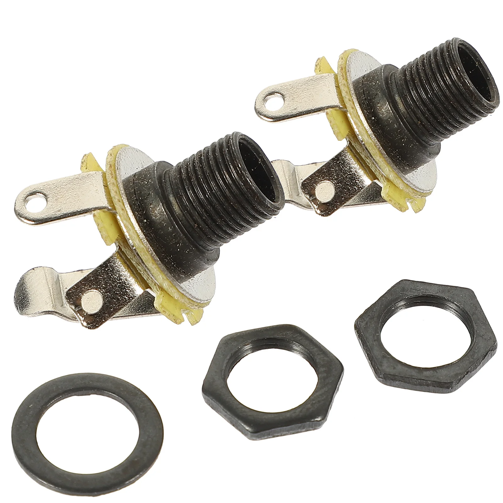 

2pcs Electric Guitar Jack 6.35Mm Output Input Socket Metal Bass Replacement Parts Guitar Accessories Female Plug Instrument