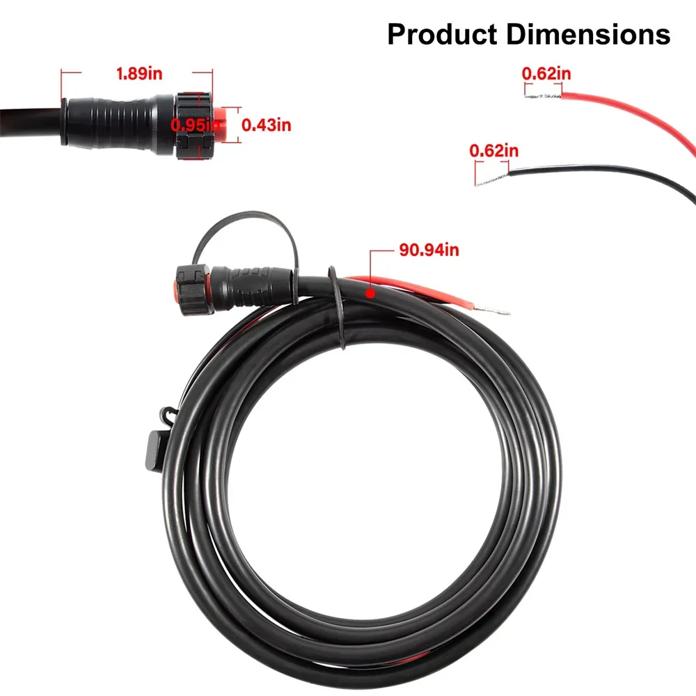 Substituição do cabo de alimentação, Fits Garmin GPSMAP 4000, Série 5000, 4008, 4010, 4012, 4208, 4210, Acessórios Garmin, 010-10922-00, 2 pinos