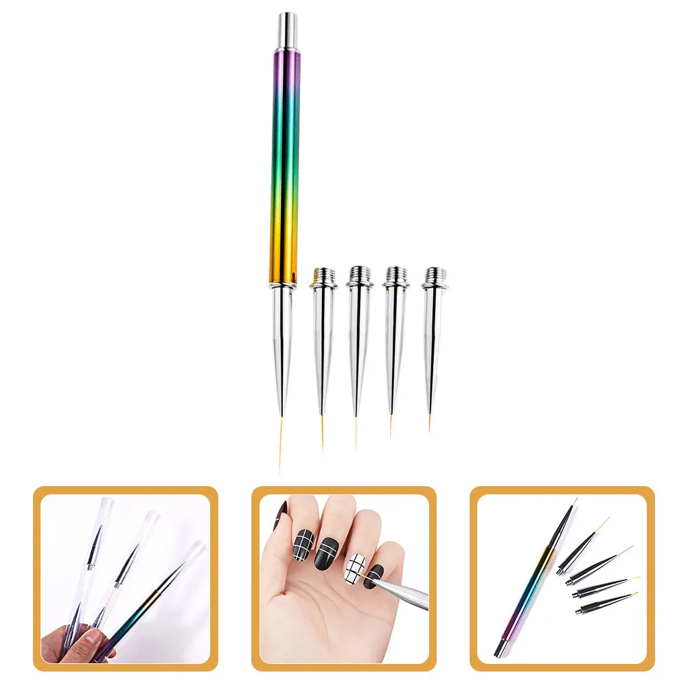 1Set Nail Art Liner Pens Set High Precision Replaceable Fine Tips for Nail Drawing Pattern Decoration Manicure Tools