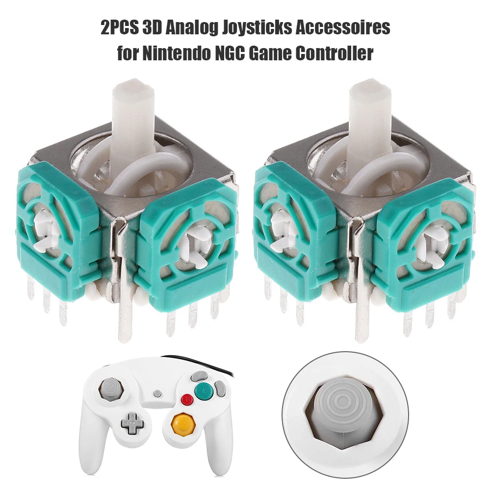 2pcs 3D Analog Rocker Joystick Axis Sensor Module Potentiometers Thumb Stick Replacement Parts for Nintend NGC Gamecube