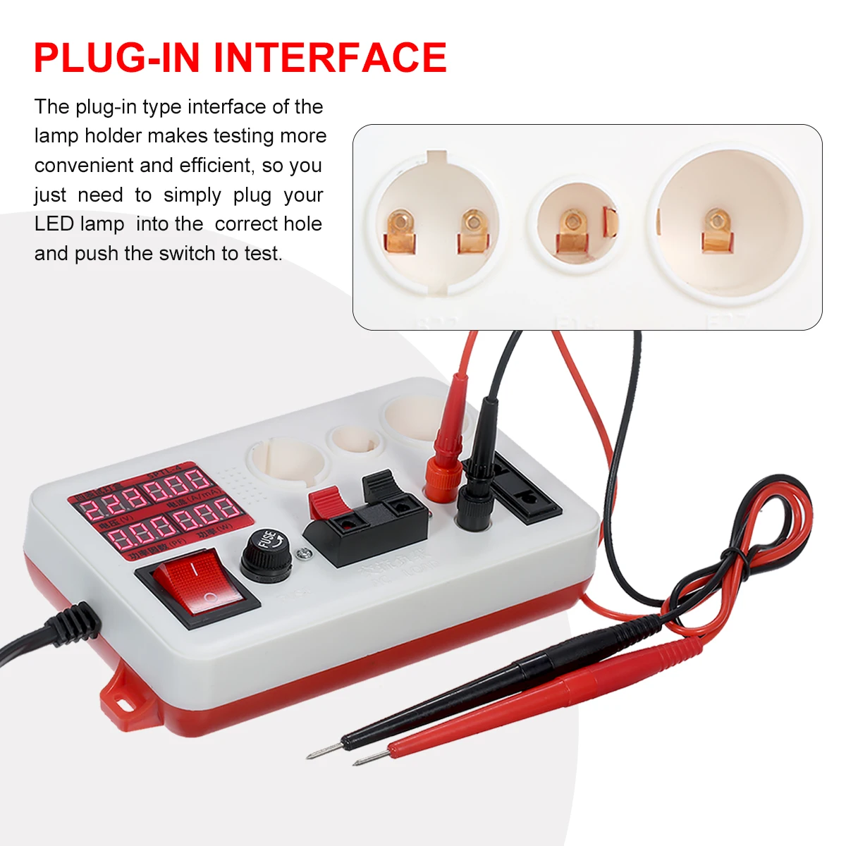 Tester di potenza a LED Tester per lampada morsetto misuratore di potenza elettrica per lampada di illuminazione a lampadina lanterna misurazione