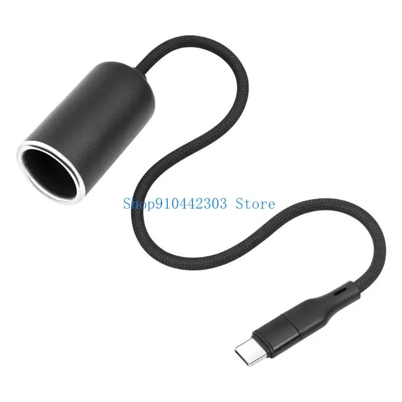 652F USB C Male to 12V Cigarettes Converters for Car Chargers and Gadgets