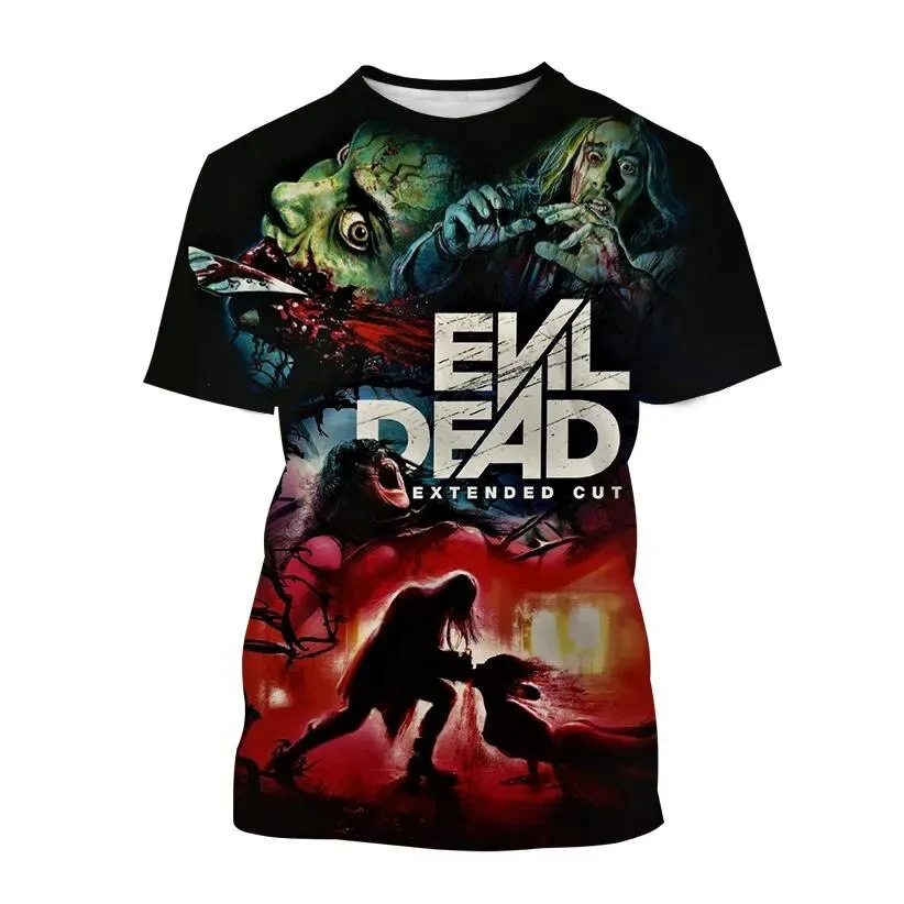 The Evil Dead T-Shirts Horror Scary 3D Print O-Neck Tshirt Men Fashion Casual Short Sleeve Oversized Harajuku Unisex Clothing