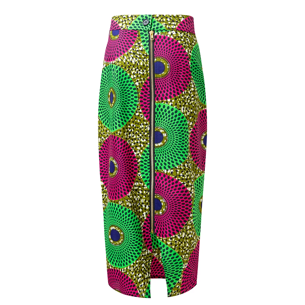 

African Attire For Women Traditional Elegant Ankara Green Wedding Evening Party Midi Skirt