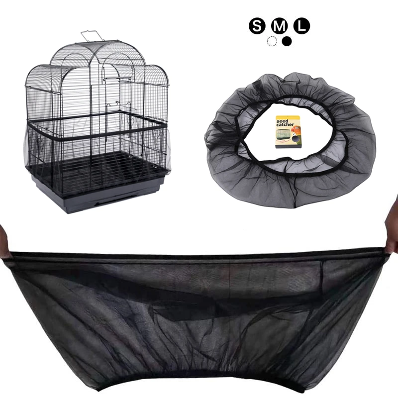 Copertura per Gabbia Uccelli in Rete di Nylon, Protezione per Semi, Copertura per Pappagalli, Tessuto Morbido e Traspirante, Facile da Pulire, Accessori per Uccelli