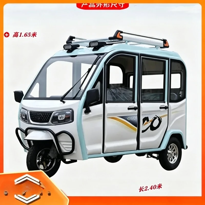 Pick Up Drop Off Children for Electric Tricycle Windproof Long Range Two Doors Three Seats Rainproof Fully Enclosed Luxury view 4