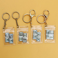 Dollar Keychain Mini Money Bag Keyring Simulated Banknotes Souvenir US Dollars Pendant Bag Hanging Accessories Jewelry Gifts