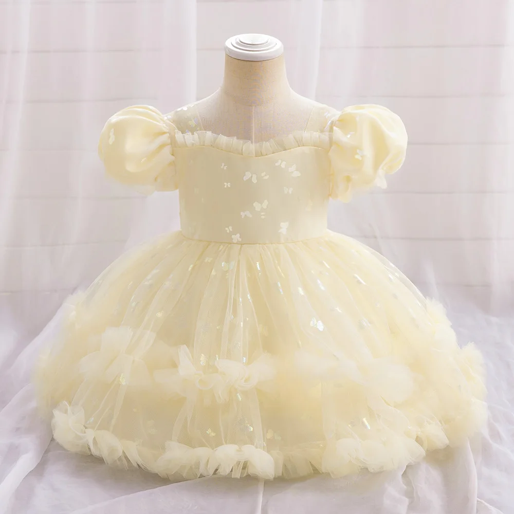 Flower Girls Wedding Bridesmaid Princess Dresses For Kids Toddler Girl Holiday Party Dress Baby 1st Birthday Tutu Gown New Wear