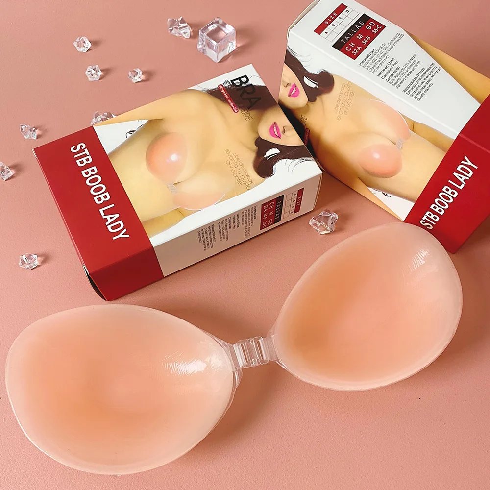 Silicone Bra Pads Women's Wedding Dress Thickened Thin Style Summer Strapless Invisible Nipple Covers Breathable Gathered