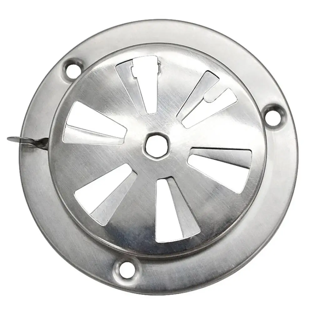 1Pcs Stainless Steel BBQ Grill Exhaust Vent Adjustable Vent Hole Silver Smoker Air Vent Damper Smooth Lever Replacement Part