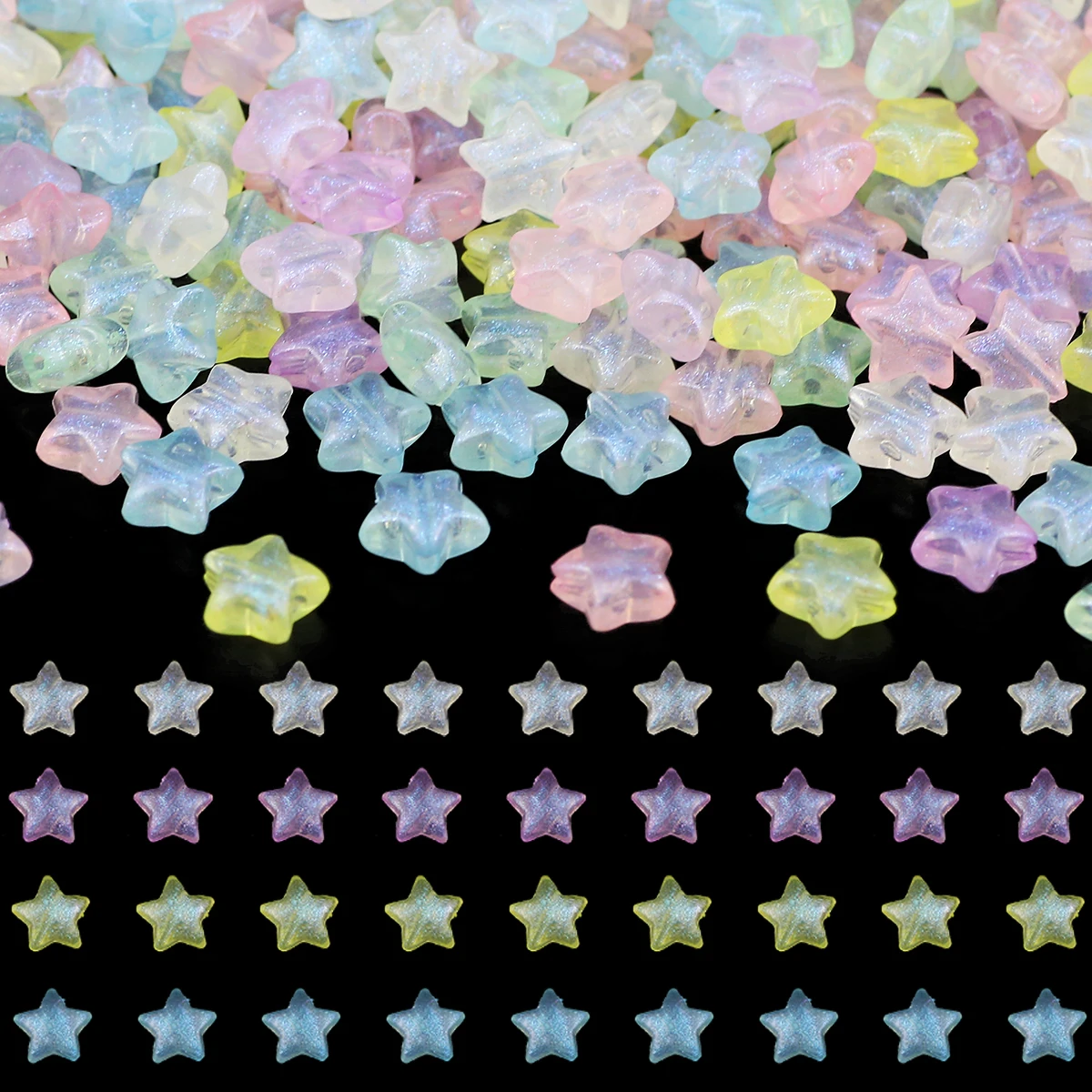 100~400pcs Mixed Color Acrylic Merman five-pointed Star Spacer Loose Beads Diy Jewelry Making Diy Bracelet Necklaces Accessories