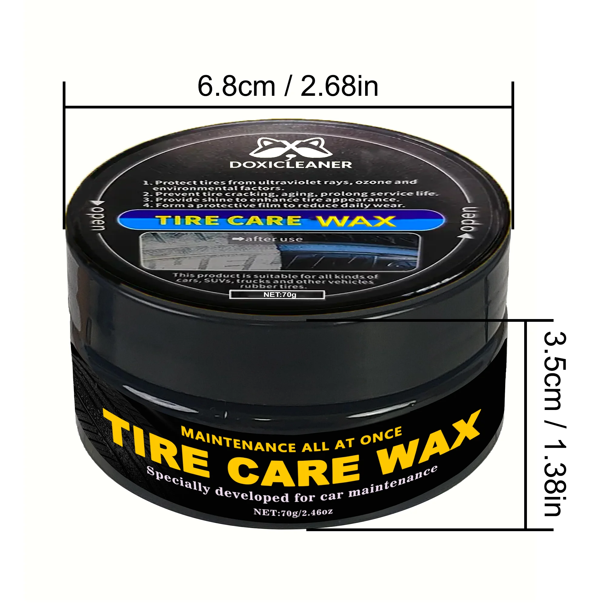 Tire Shine & Plastic Repair Paste - Removes Scratches/Oxid, Restores Shine for Tires/Trim with UV Protect, 5-Min Fix