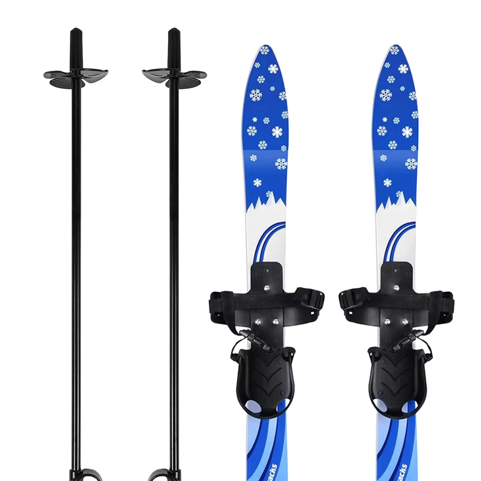 Skiblades Short Skis with Ski Poles Kids Winter Sport Equipments with Universal