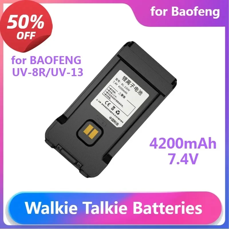 

Baofeng Walkie Talkie UV-13 UV-13Pro UV-8R P15UV Accessory BL-13UV Li-ion Battery 1500mAh Type-C Charging & CHR-UV13 USB Charger