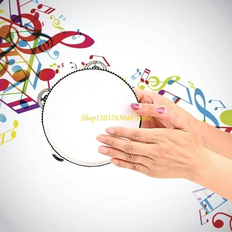 

R53E 4/6/7/8/10inch Tambourine Drum Children Educational Tambourine Round Percussion For Party Dancing Toy Musical Instrument