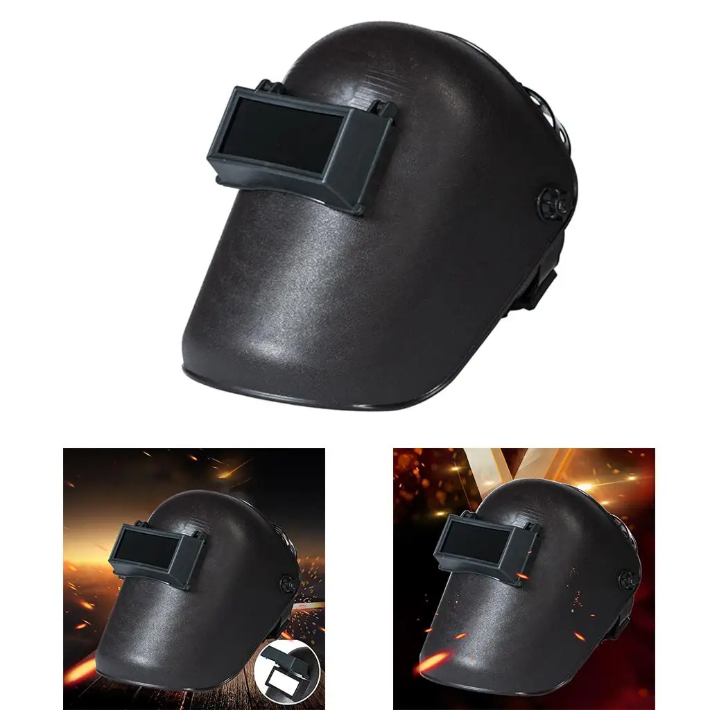 Fiber Metal Welding Helmet Black Glass Lens Headgear Bag and Rods for Workshop Welding Face Safety Wear