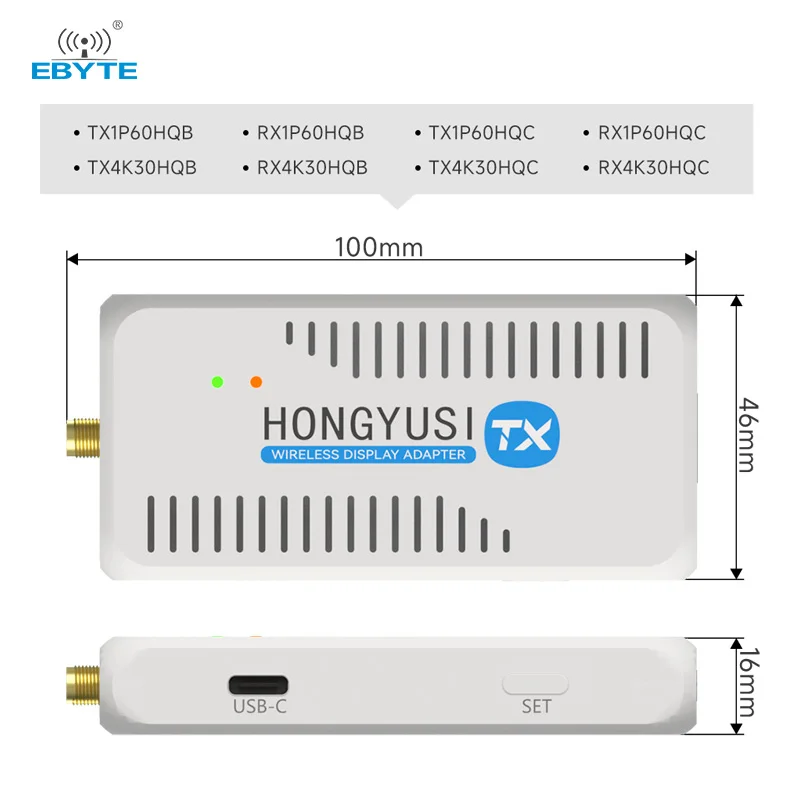 Ebyte ODM EWD612 Series Wireless Display Device 5.8G All-Scenario Use Phones/PCs /Tablets 1080p/60fps 4K/30fps Low-Latency