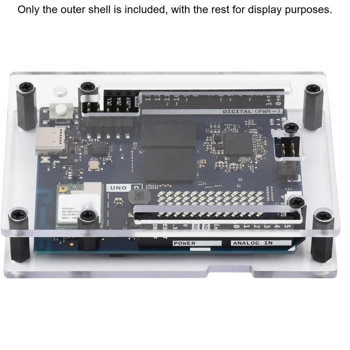 Transparent Case for Q, Supports Installation for the Media Carrier Board, with Opening Design