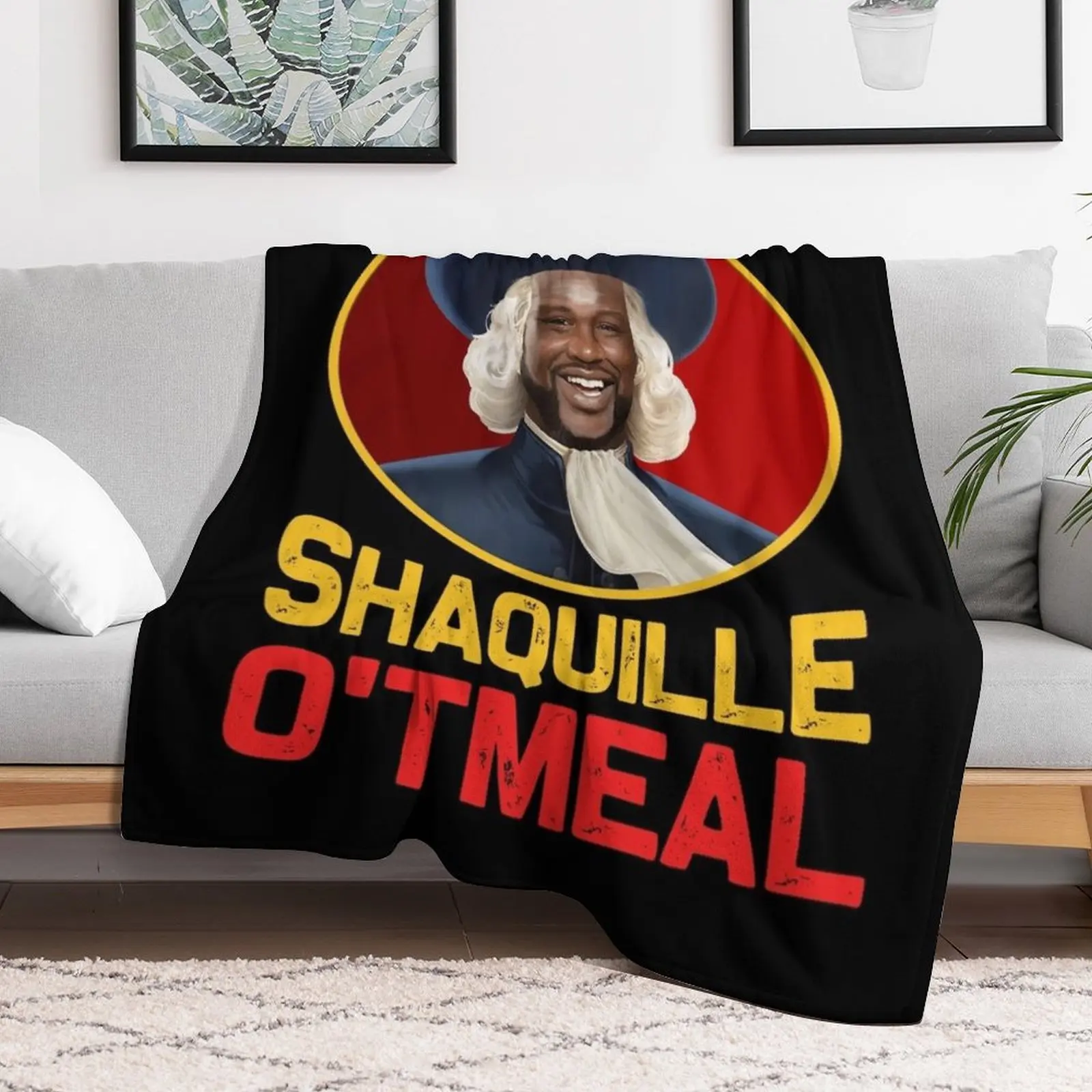 Shaquille Oatmeal T Shirt Funny Shaquille O'tmeal Throw Blanket Heavy Polar Weighted Blankets