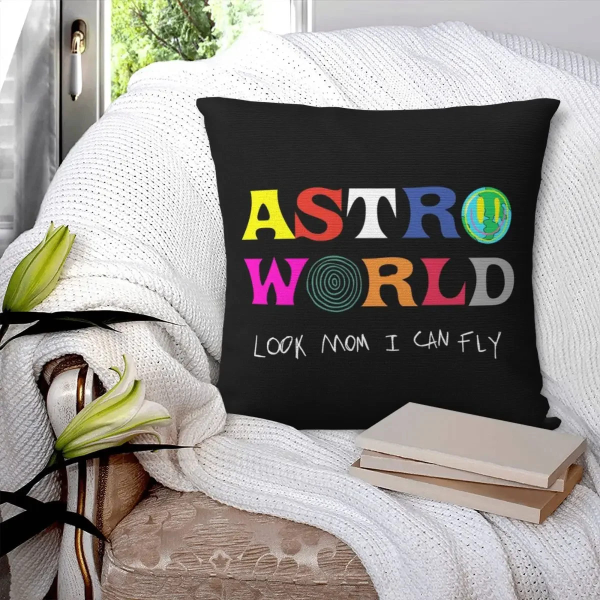 ASTROWORLD Look Mum I Can Fly Pillowcase Pillows Cover Cushion Comfort Throw Pillow Sofa Decorative Cushions for Home Bedroom