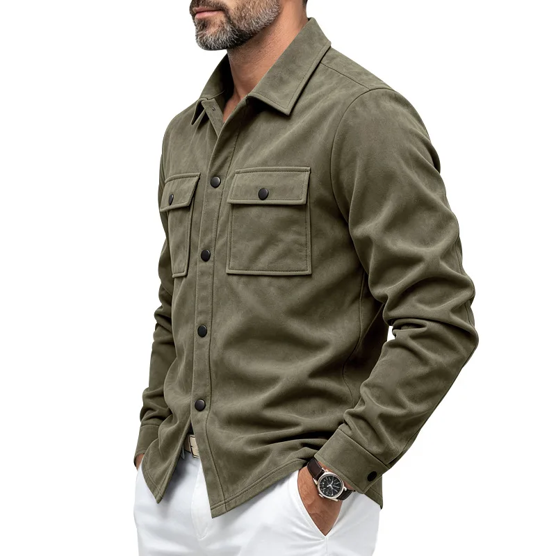 2026 Herren-Wildlederjacke und -hemd für Herbst und Winter, Arbeitskleidung mit geradem Schulteransatz, mehrfarbige Oberbekleidung, modisches Hemd! – Detail 31