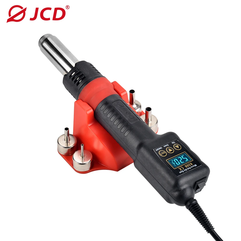 JCD 8208 Heat Gun Stasiun Solder Mikro 750W Pistol Udara Panas Solder Pengering Rambut Digital LCD untuk Alat Perbaikan Pengelasan BGA IC
