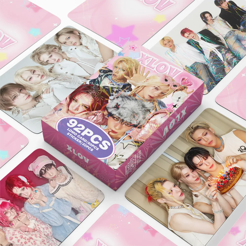 92Pcs/Set Cross border Combination XLOV Latest EPI God HD Printed Photos LOMO Card Stickers RUI HYUN WUMUTI HARU Fans  Gifts