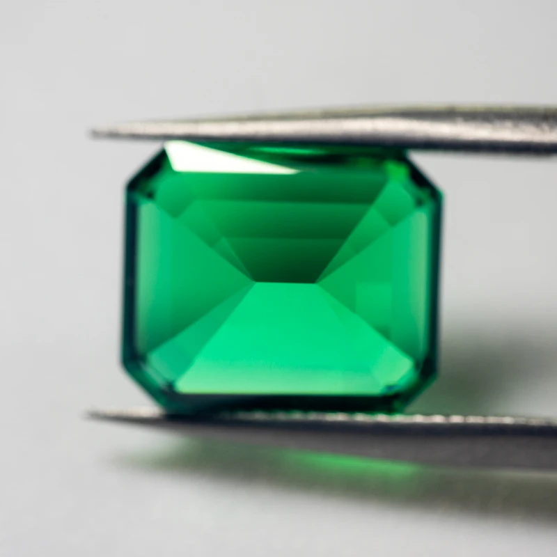 ABC-Laboratory Emerald Rectangle Shape Hydrothermal Colombia Size 13x18mm For Diy Jewelry Making Materials Selectable  Certif