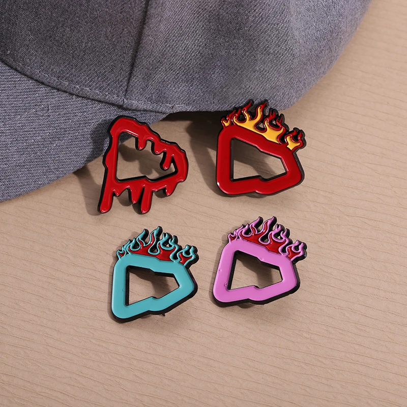 Creative Multicolour Geometric Brooch Decoration Hat Enamel Pin Custom Trendy Baseball Badge Metal Pin Jewelry Butterfly Buckle