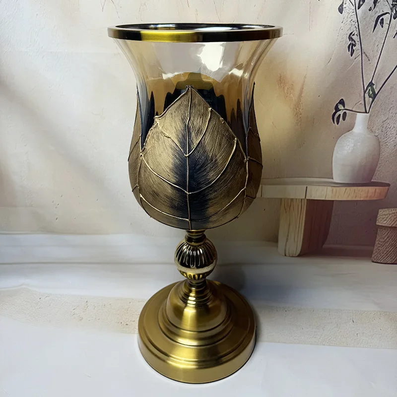 High-end simulated flower glass vase creative wedding site arrangement flower arrangement flower arrangement hotel