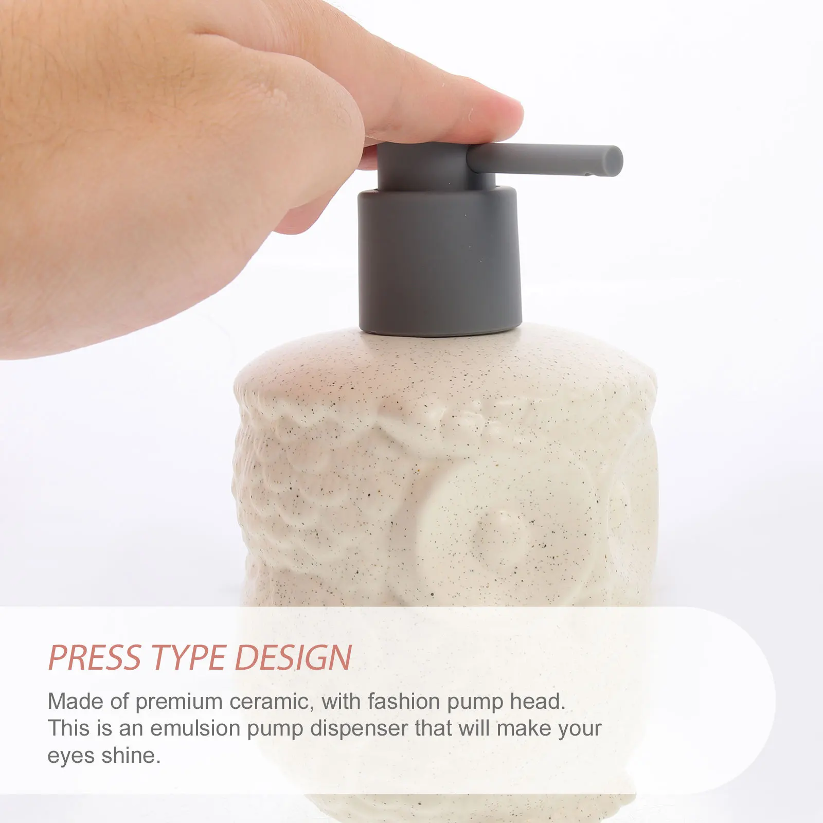 

Cute Owl Design Ceramic Lotion Dispenser Large Mouth Press Type for Home Hotel Travel Use Liquid Soap Shampoo Body Wash