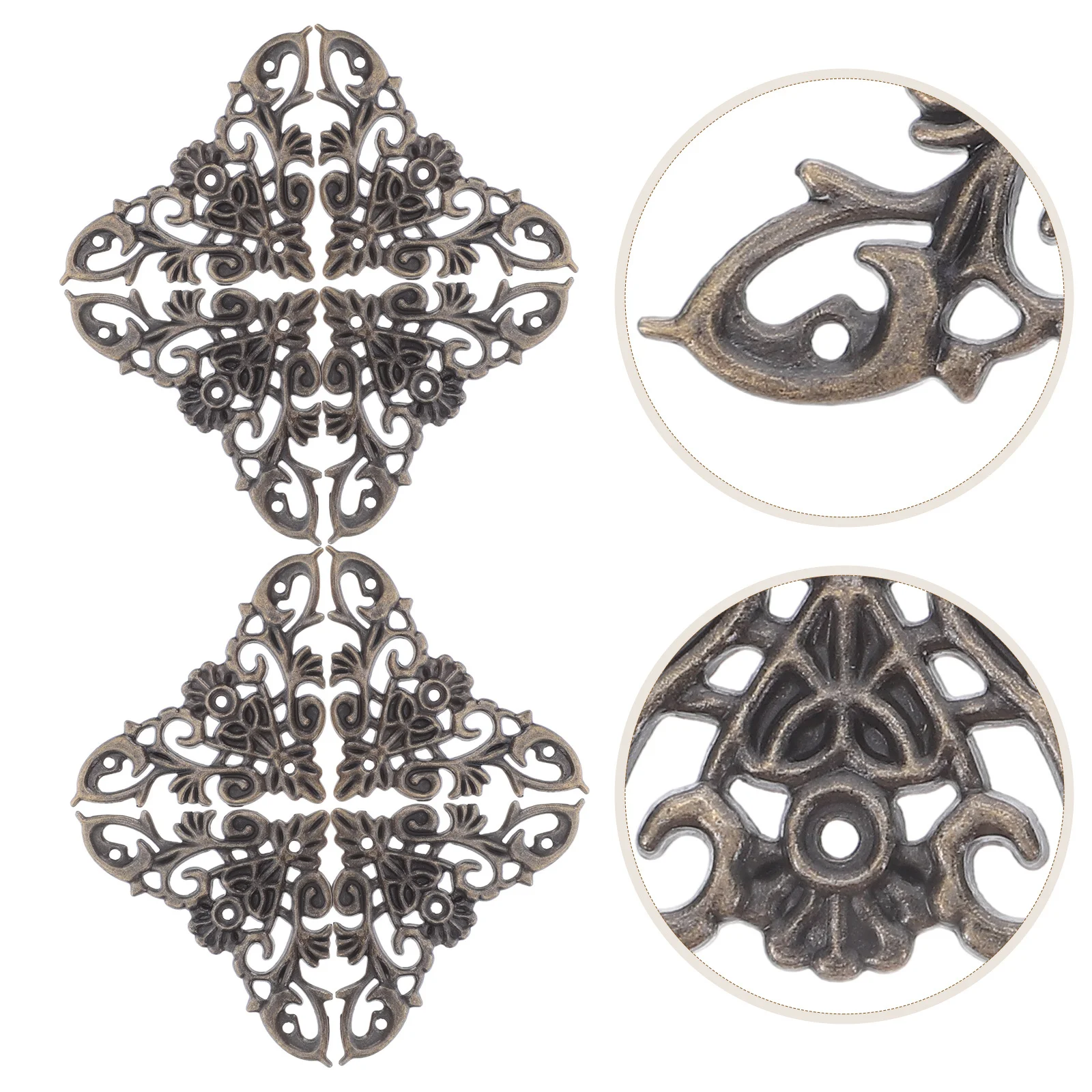 

24Pcs Decorative Vintage Metal Triangle Corner Protectors for Wooden Boxes Furniture Cabinet Metal Box Corners Retro Protective