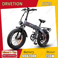 E-bike BT20 750W Motor 48V10AH*2 Battery Foldable Design Hydraulic Brake Electric Bicycle 20*4.0 Inch Fat Tire Electric Bike