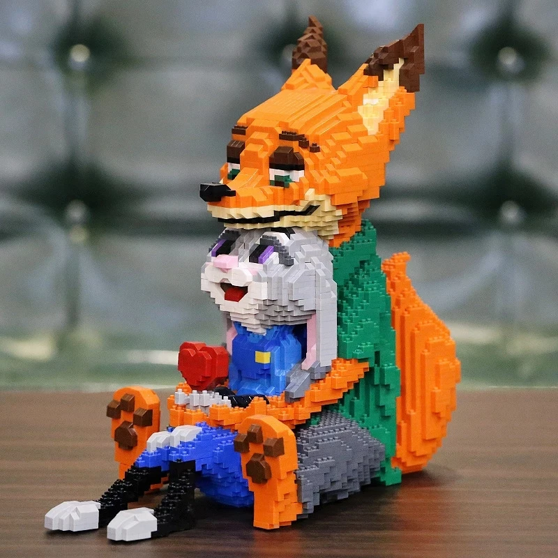 Zootopia Mini Building Blocks Judy Rabbit Anime Action Figures Nick Fox Collection Micro Bricks Toys for children