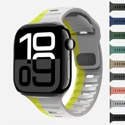 Sport Silicone For Apple Watch Serise 11 10 42MM 46MM Soft Wrist Band For iWatch Ultar 3 2 49mm 9 8 7 6 SE 3 41mm 40mm 45mm 44mm