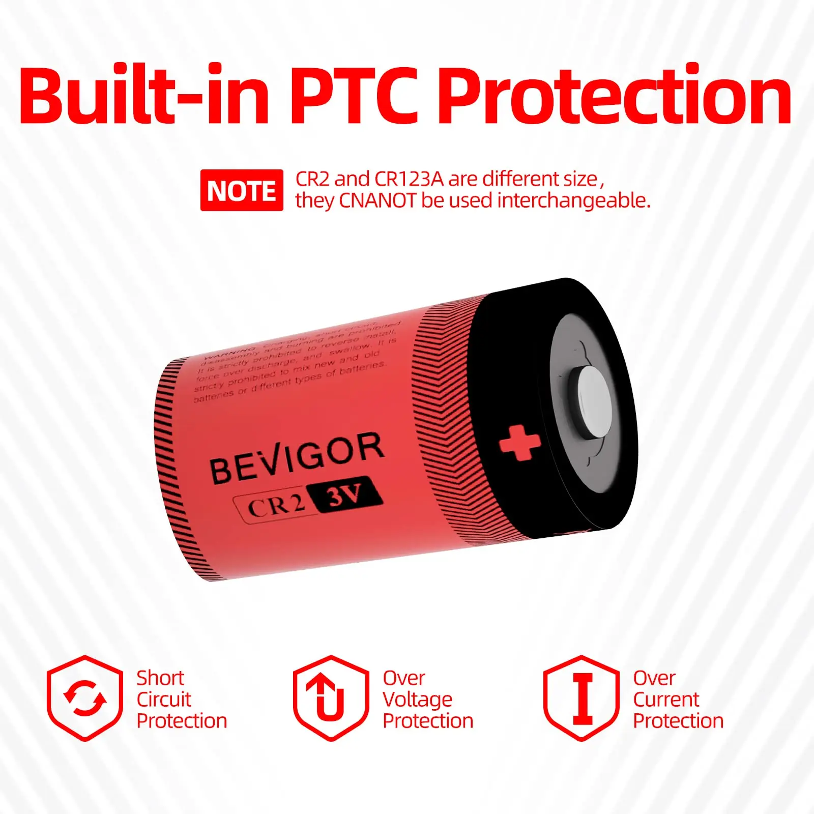 Batteria al litio bevivor CR2 confezione da 12 batterie al litio 3V 900mAh CR15H270 DLCR2 ELCR2 CR2 PTC protetta per fotocamere digitali